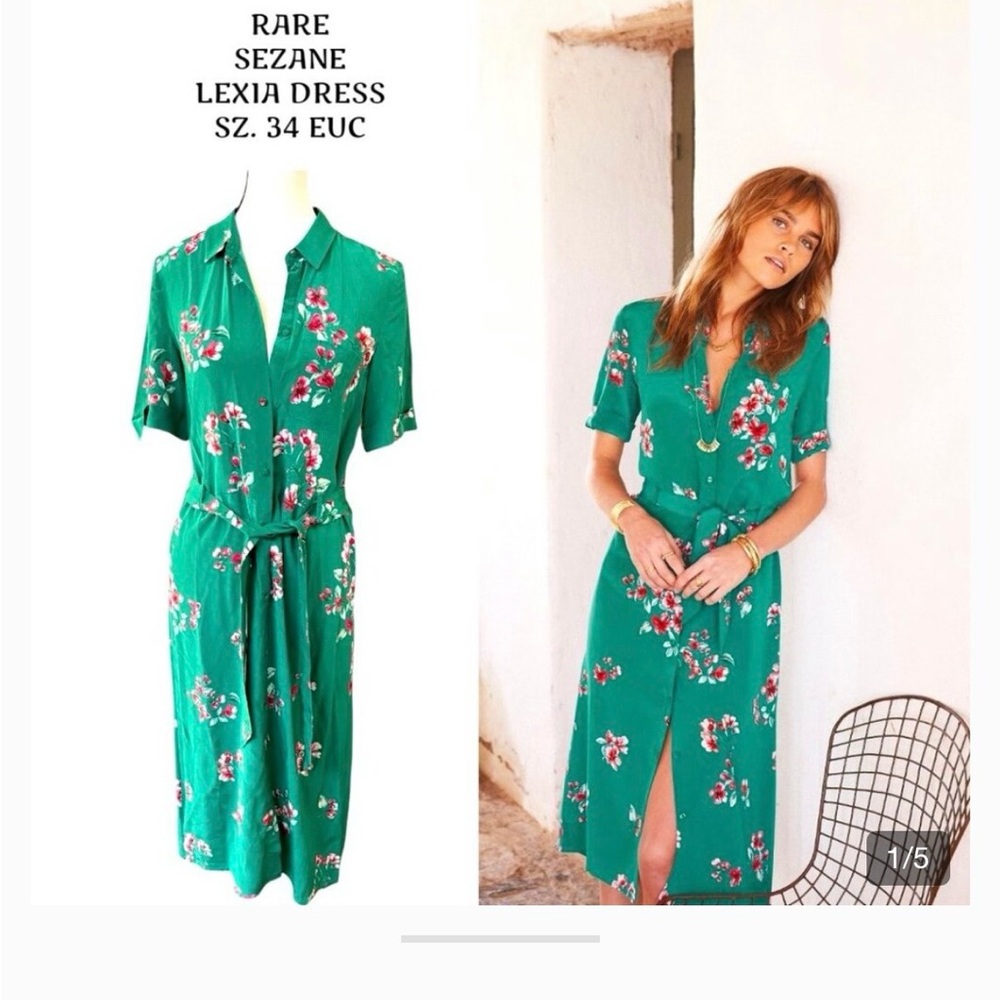 RARE Sezane Lexia dress! Silk Size 36 - perfect for summer and travels.